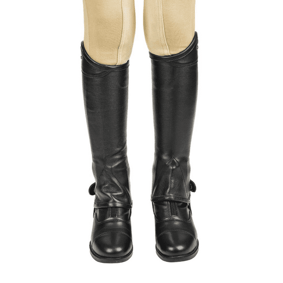 Lettia Children's London Leather Half Chaps- Black- 16