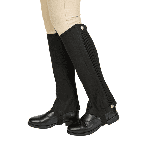 Lettia Children's Suede Half Chaps- Black- 10