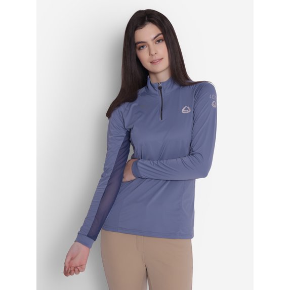 Lettia EquiFine Ladies Long Sleeve Sun Shirt- Slate- X-Small