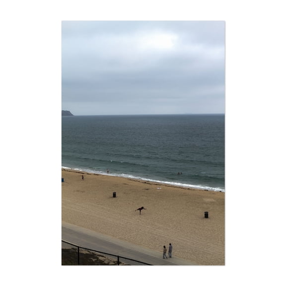 Not Lettin' the Gloom Get Me Down - Redondo Beach California Photography Beach Ocean Coast Seascape Summer Minimalist Waves Unframed Wall Art Print 5 x 7 inches