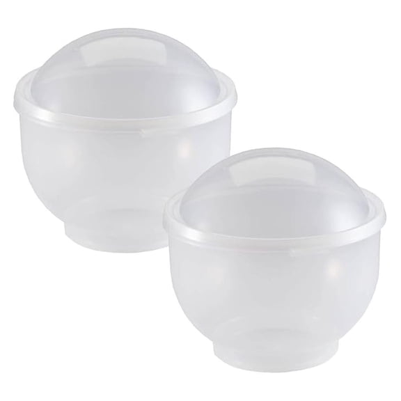 Lettuce Keeper, Crafted With 100% Durable Plastic, Kitchen Storage and Organization - Set of 2, Each Measures 7" High x 8" Diameter With Raised Lid