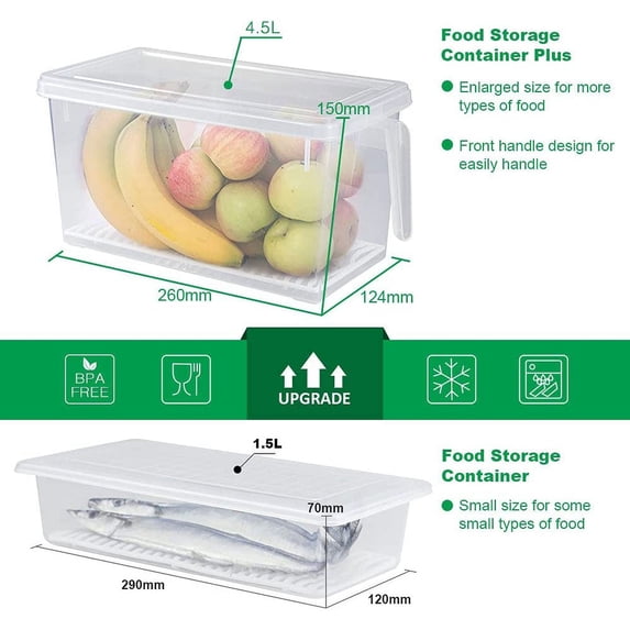 Lettuce Keeper for Fridge(3 Pack)- 4.5L Vegetable Storage Containers for Refrigerator with Drain Tray Keep Fresh for Veggies and Salad