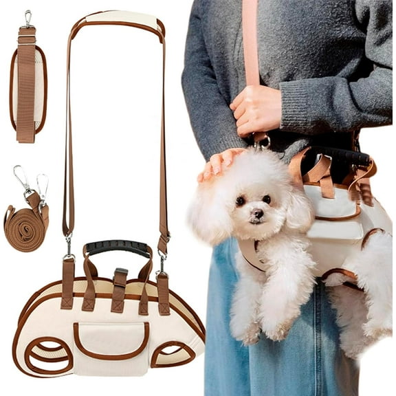 Lettuce Pets 3 in 1 Adjustable Dog Carrier Harness with Traction Leash - Portable Crossbody Pet Backpack for Small Dogs Travel, Hiking & Daily Walk