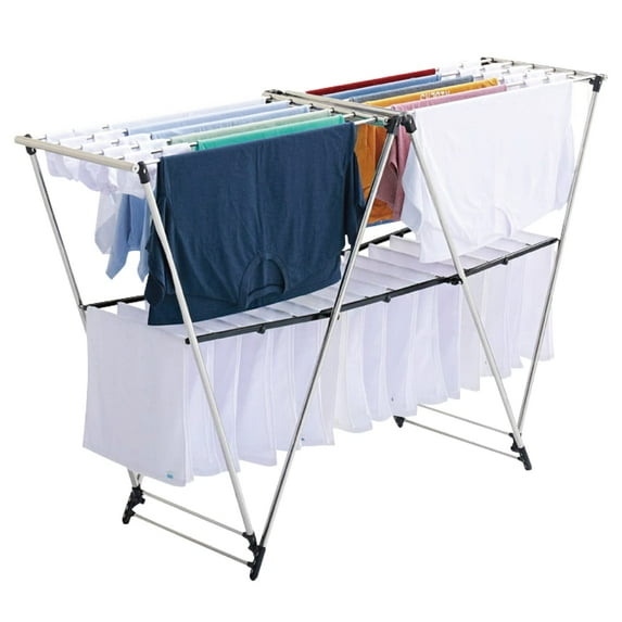Letusto W-Rack Laundry Clothes Drying Rack - Indoor & Outdoor Folding Clothing Rack Foldable - Stainless Steel Laundry Garment Dryer Stand (Dry-Rack)