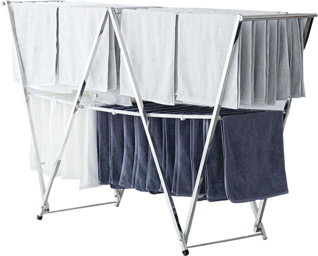 Letusto W-Rack Laundry Clothes Drying Rack - Indoor & Outdoor Folding ...