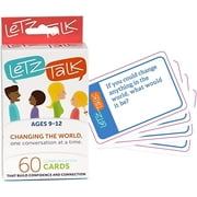 Letz Talk Communication Cards for Kids - Conversation Cards to Build Confidence & Emotional Intelligence, Family Games for Kids and Adults, Family Game Night Card Game - 60 Cards (Ages 9-12)
