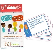 Letz Talk Communication Cards for Kids - Conversation Cards to Build Confidence & Emotional Intelligence, Family Games for Kids and Adults, Family Game Night Card Game - 60 Cards (Ages 9-12)