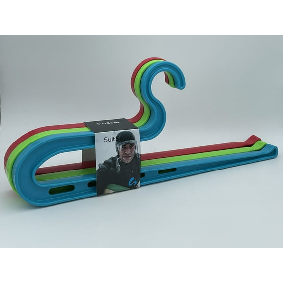 Leucadia Surf Design Durable Plastic Clothes Hangers, 3 Count (Blue, Green, Red)