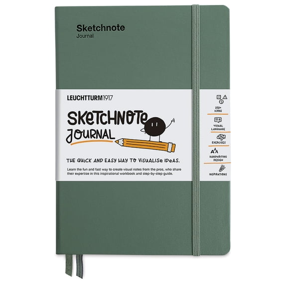 Leuchtturm1917 Hardcover Sketchnote Journal - Olive, 5-3/4" x 8-1/4"