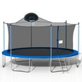 thumbnail image 1 of Leuco 16FT Trampoline with Safety Enclosure Net, Outdoor Trampoline with Basketball Hoop, Heavy Duty Jumping Mat and Spring Cover Padding for Kids and Adults, Blue, 1 of 8