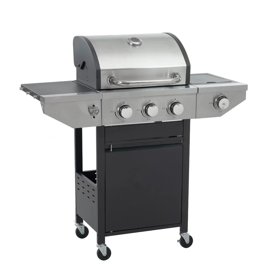 Leuco 3Burner Propane Gas Grill with Stainless Steel Upper Lid, 37,000