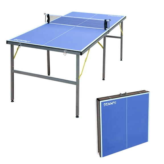 Leuco 6 x 3 Ft Table Tennis Table Mid-Size Indoor/Outdoor Portable Table