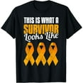 thumbnail image 1 of Leukemia Awareness Cancer Survivor Orange Ribbon T-Shirt, 1 of 4