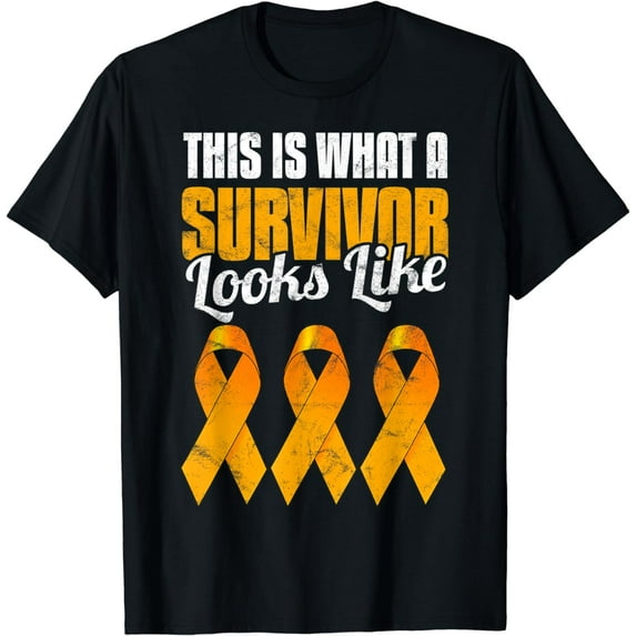 Leukemia Awareness Cancer Survivor Orange Ribbon T-Shirt