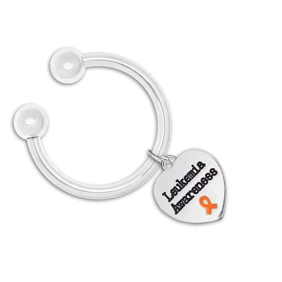 Leukemia Awareness Heart Key Chains