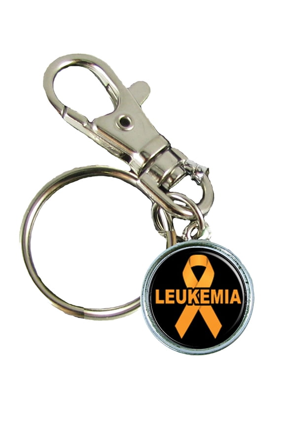 Leukemia Awareness Keychain Support Silver Plated Jewelry Key Chain