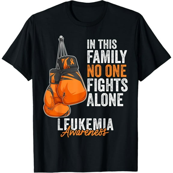 Leukemia Awareness Month Boxing Gloves Orange Ribbon T-Shirt