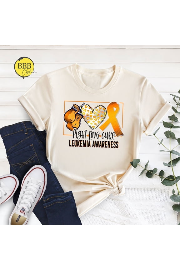 Leukemia Awareness Shirt: Peace Love Cure, Orange Ribbon Tee SWEATSHIRT All Size S-5XL