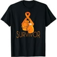 Leukemia Awareness Survivor Orange Ribbon Boxing Gloves TShirt