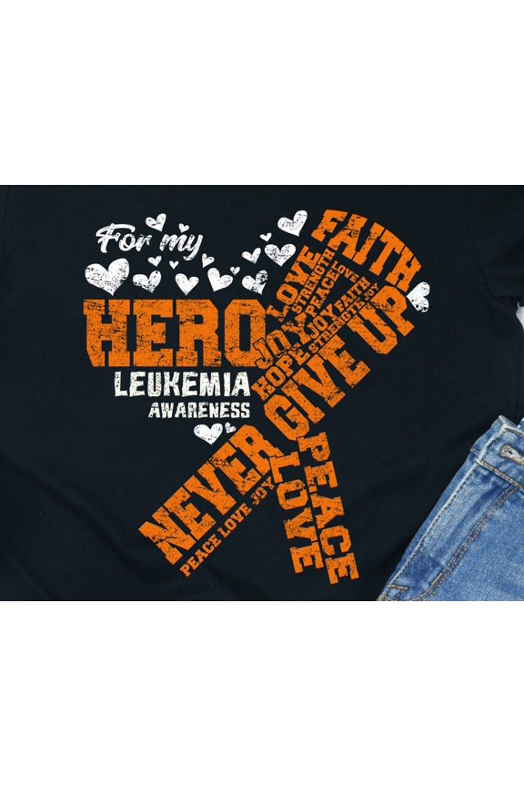 Leukemia Awareness TShirt Orange Ribbon Support Tee