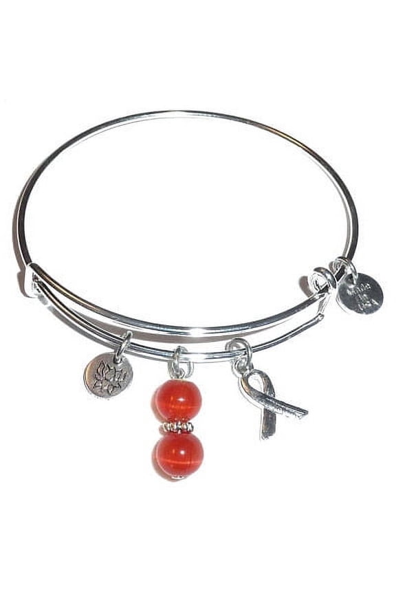 Leukemia Bracelet by Hidden Hollow Beads Expandable Charm Bangle Bracelets รข?? Cancer Awareness Bracelet