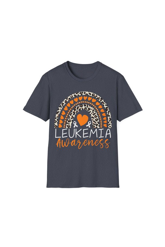 Leukemia Cancer Awareness Rainbow Month Orange Ribbon TShirt