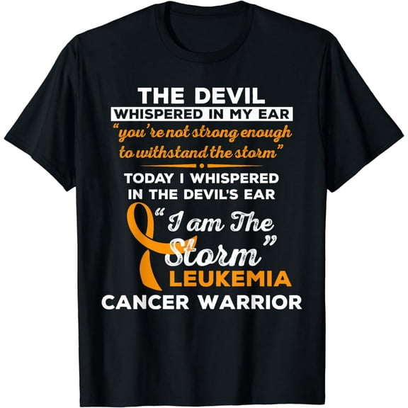 Leukemia Cancer Awareness Ribbon I Am The Storm Graphic Unisex Short Sleeve T-Shirt