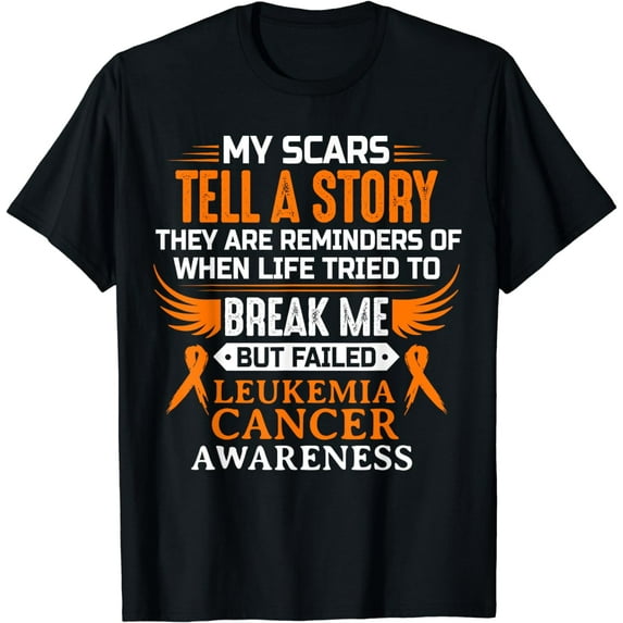 Leukemia Cancer Awareness Survivor Orange Ribbon T-Shirt