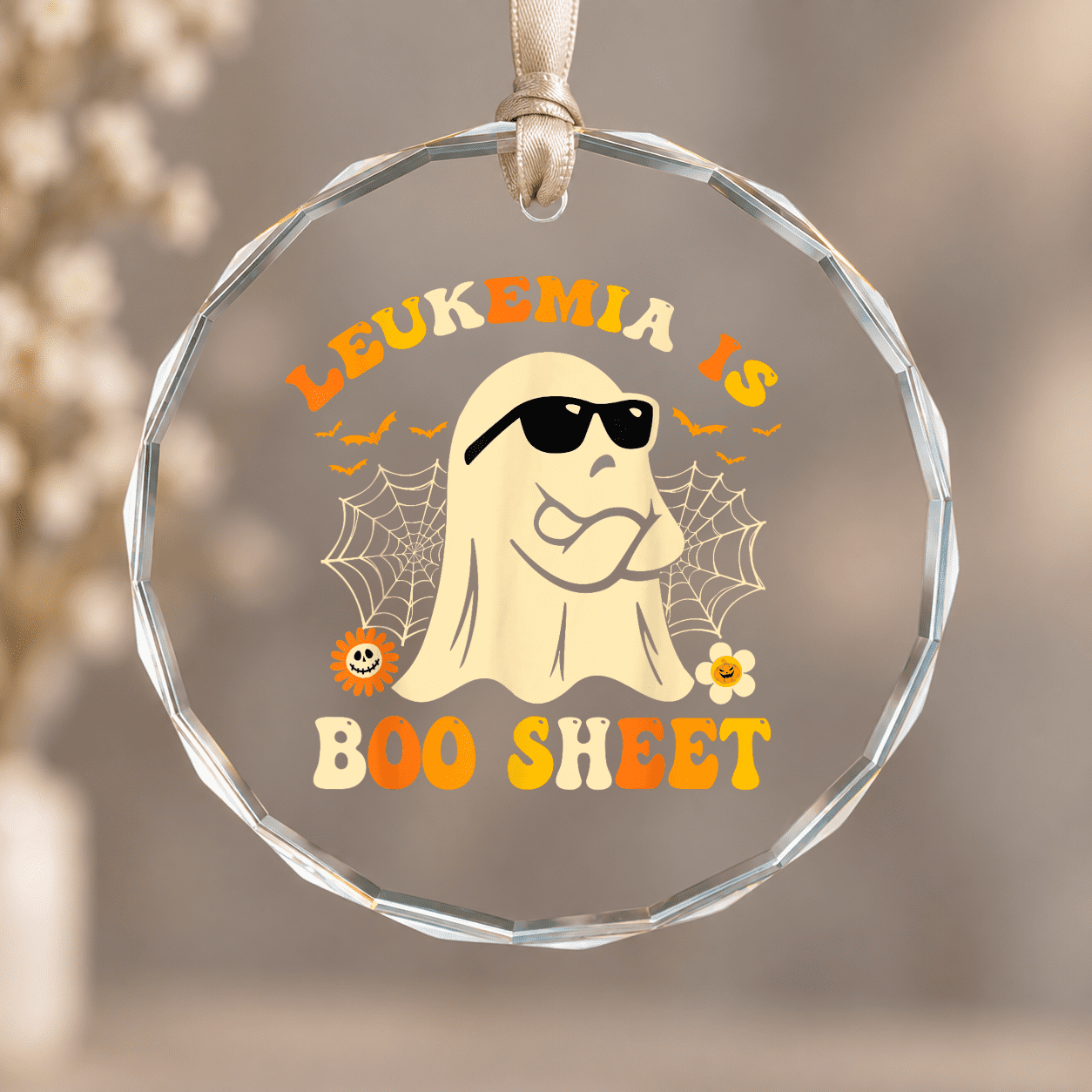 Leukemia Is Boo Sheet Awareness Theme Ornament, Hanging Decor, Circle ...
