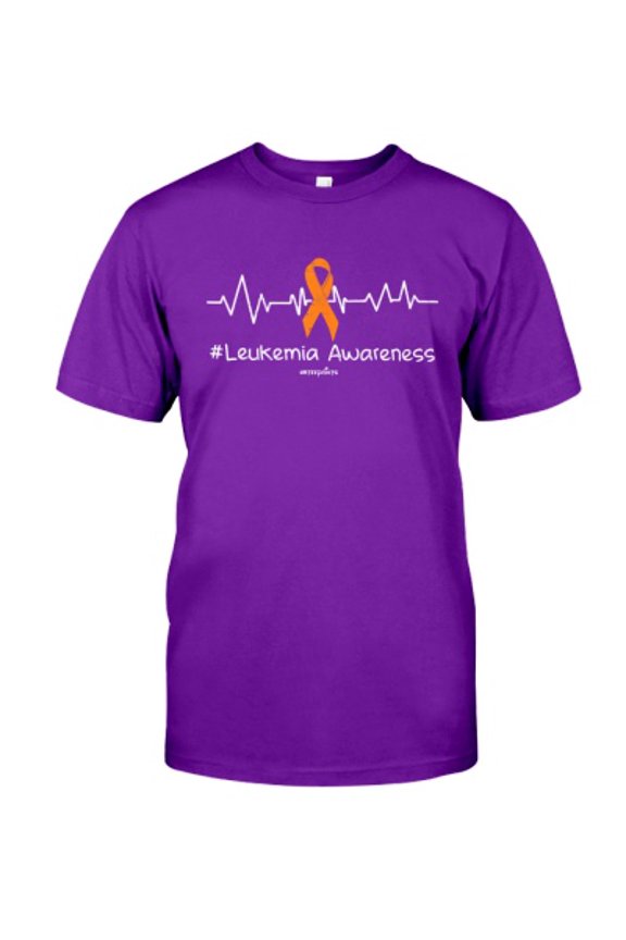Leukemia - Leukemia Awareness Heartbeat Ribbon Orange Support Adult Kid Classic T-Shirt