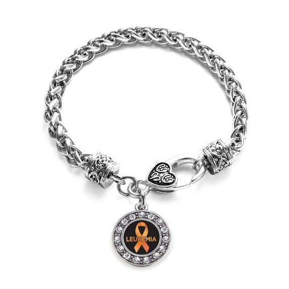 Leukemia Support Circle Charm Braided Bracelet