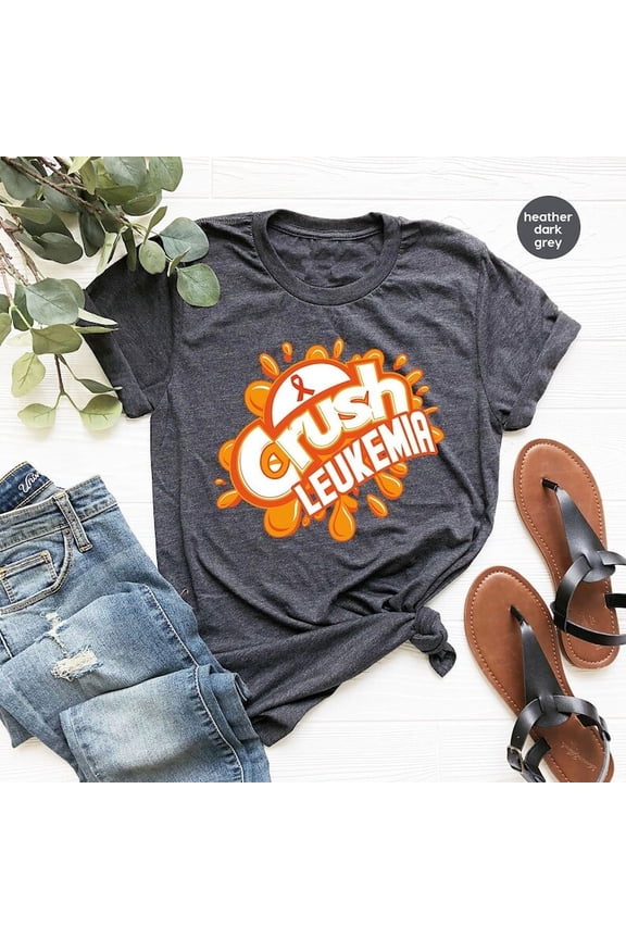 Leukemia Support Shirt Leukemia Cancer Awareness Orange Ribbon Graphic