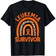 thumbnail image 1 of Leukemia Survivor Blood Cancer Leopard Rainbow Orange Ribbon T-Shirt, 1 of 4