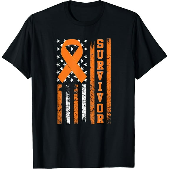 Leukemia Survivor T-Shirt - Bold Orange Ribbon Shirt T-Shirt100% cotton short-sleeved shirt for both men and women