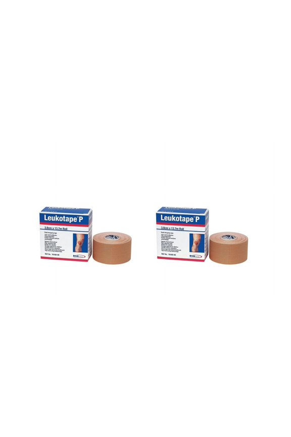 Leukotape Orthopedic Corrective Tape P Porous Zinc Oxide Adhesive 1-1/2 Inch X 15 Yard Beige, 2 Pack - 76168-00