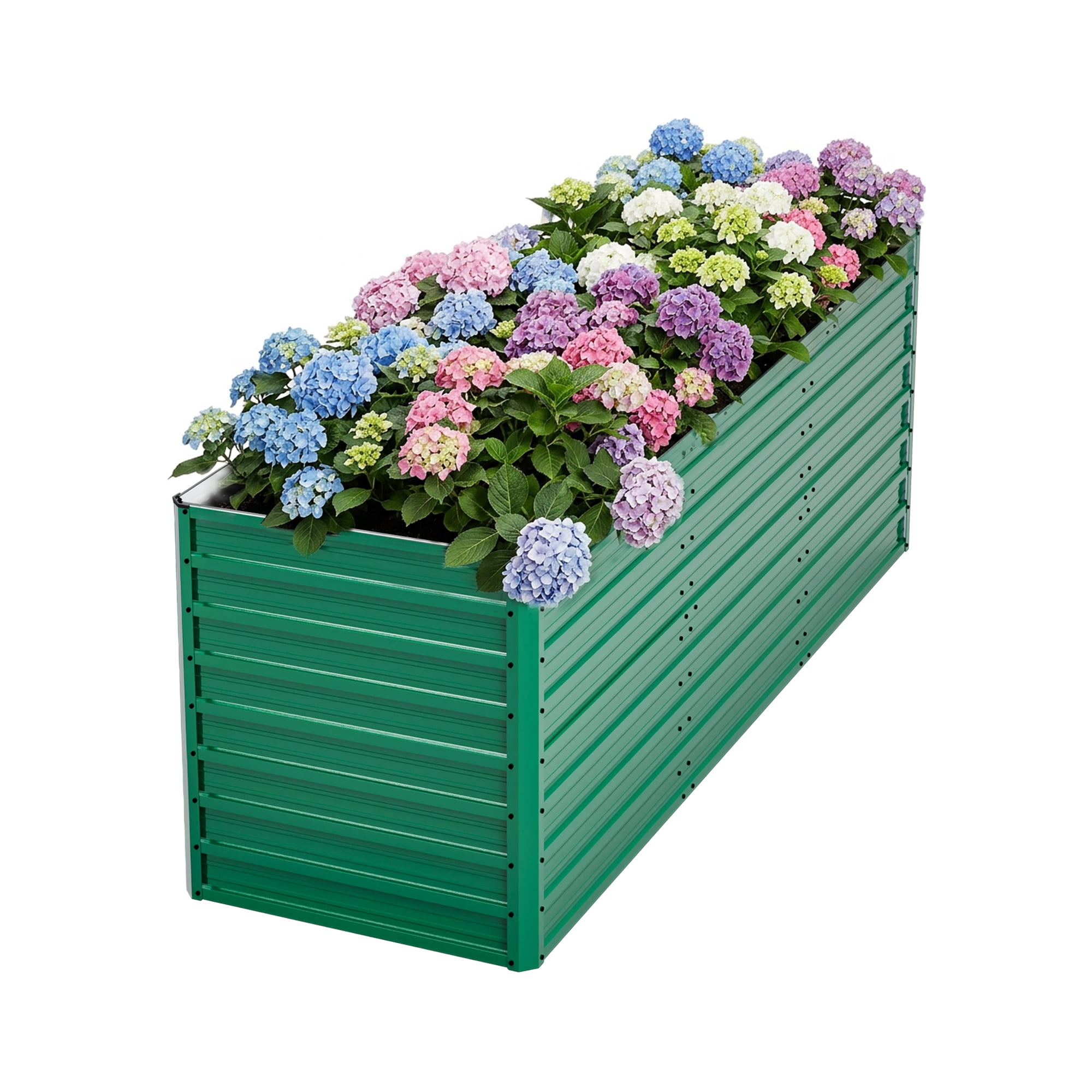 Leumius 1-Pack Metal Garden Bed,32" Ergonomic Height No Bending Metal Planter Box,Open-Ended Base for Drainage,8 Reinforcing Rods,Rustproof Steel for Vegetables, Flowers, Herbs and Succulents Green