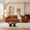 thumbnail image 1 of Leumius 104'' Cloud Sofa Couch with Deep Seat,Boneless Couch with Memory Foam for Living Room,No Assembly Required,Orange, 1 of 15