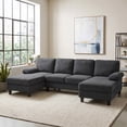 thumbnail image 1 of Leumius 104" U Shaped Sectional Sofa,Modern 4 Seat Oversized Sofa with Double Chaise for Living Room,Dark Gray, 1 of 13
