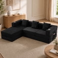thumbnail image 1 of Leumius 108" Modular Sectional Sofa with L-Shape Chaise, Boneless Cloud Couch with Deep Seat for Living Room, Bedroom Black, 1 of 9