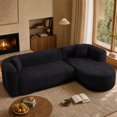 thumbnail image 1 of Leumius 109.4" Sectional Couch with L-Shaped Chaise, Boneless Modular Sectional Sofa for Living Room, Bedroom(Right- Black), 1 of 7