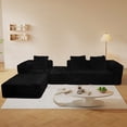 thumbnail image 1 of Leumius 118" Modular Sectional Sofa,Cloud L-Shape Sofa Couch with Deep Seat,Modern Modular Sectional Couch with Left Facing Chaise,Upholstered Boneless Couches for Living Room Bedroom,Black, 1 of 11