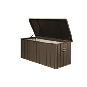 Leumius 120 Gallon Outdoor Storage Deck Box Waterproof, Large Patio Storage Bin with Lockable for Outside Cushions, Throw Pillows, Garden Tools Dark Brown