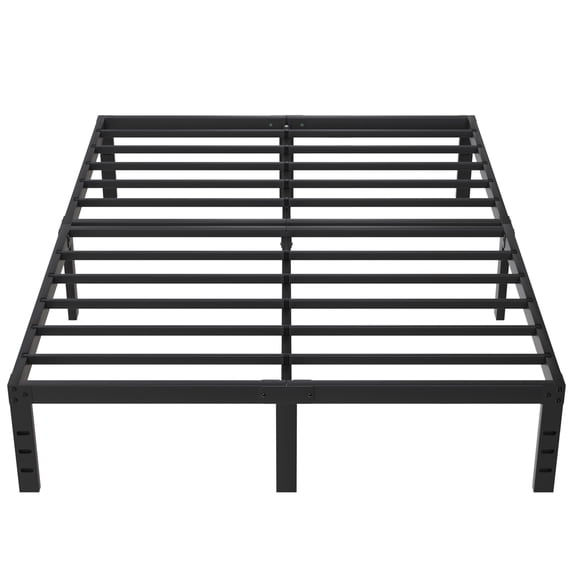 Leumius 14" Queen Bed Frame,Heavy Duty Metal Platform Bed with Storage Space Under Frame,No Box Spring Needed,Black