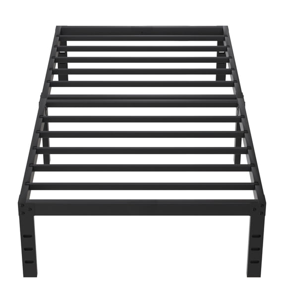 Leumius 14" Twin Bed Frame,Heavy Duty Metal Platform Bed Frame with Storage Space Under Frame,No Box Spring Needed,Black