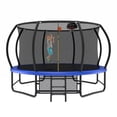 thumbnail image 1 of Leumius 14FT Trampoline with Basketball Hoop,Outdoor Pumpkin Recreational Trampolines with Ladder,Heavy-Duty Trampoline with Safety Enclosure for Kids and Adults,Blue, 1 of 9