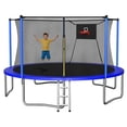 thumbnail image 1 of Leumius 14ft Trampoline for Kids and Adults,Heavy Duty Trampolines with Safety Enclosure Net for Outdoor/Indoor,Upgraded Round Recreational Trampolines with Basketball Hoop and Ladder,Blue, 1 of 9