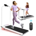 thumbnail image 1 of Leumius 2 in 1 Treadmill for Home/Office,300 Lbs Walking Pad Treadmill with Handle Bar and Adjustable Incline,Under Desk Treadmill with Remote Control,White, 1 of 17