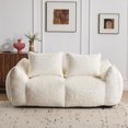thumbnail image 1 of Leumius 2 Seater Boneless Sofa,Giant Bean Bag Sofa Couch with Pillows, Oversized Chaise Lounge Chair for Living Room Bedroom,No Assembly,White, 1 of 11