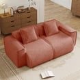 thumbnail image 1 of Leumius 2 Seater Cloud Loveseat Sofa,Modular Velvet Fabric Deep Seat Boneless Couch with 2 Throw Pillows,Square Arm Sofa for Living Room Apartment,No Assembly,Red, 1 of 14
