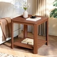 thumbnail image 1 of Leumius 2-Tier End Table for Small Spaces,Farmhouse Nightstand Side Table for Living Room,Bedroom,Walnut, 1 of 2
